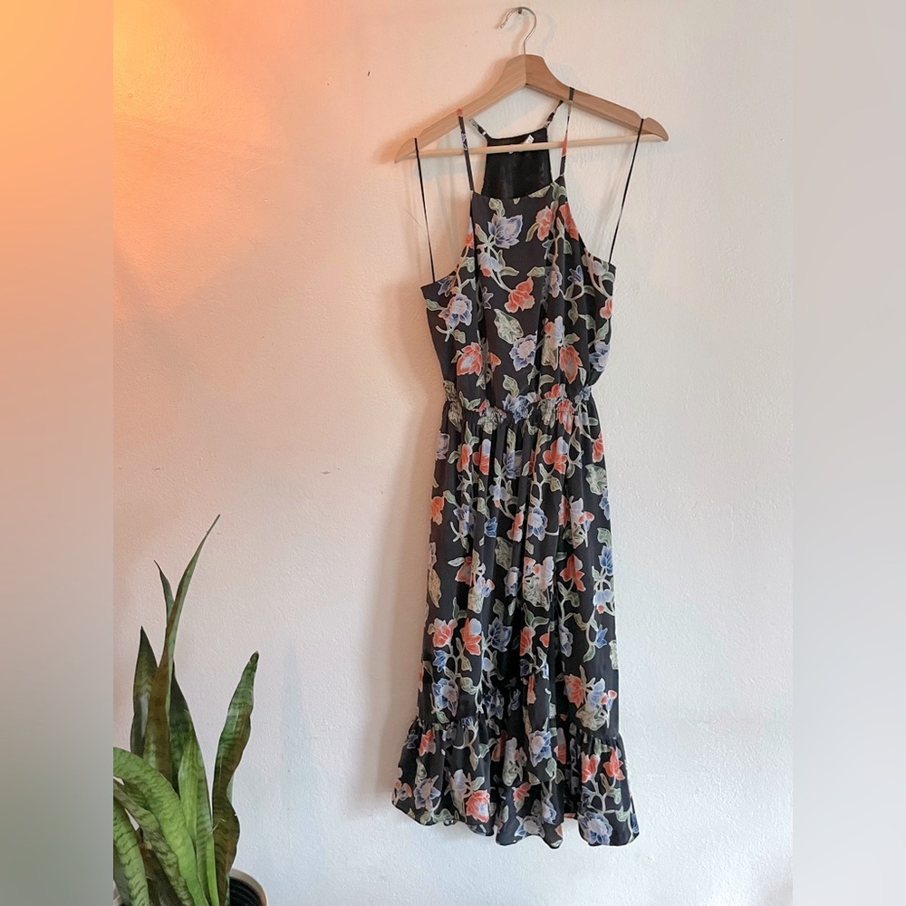 Joie Deme Floral Printed Silk Midi Dress - Picture 6 of 10